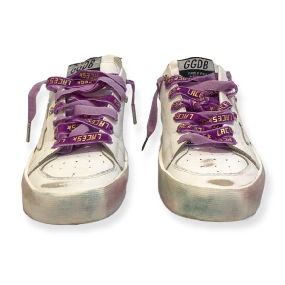 RARE Golden Goose Stardan Customized Embellished Platform Leather Sneakers 35 - Picture 2 of 9